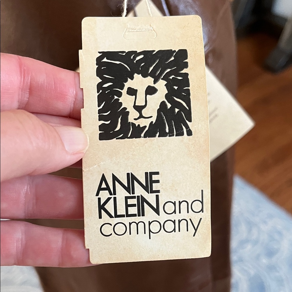 Anne Klein Rich Brown Leather Pencil Skirt vintage 80’s - Picture 3 of 7